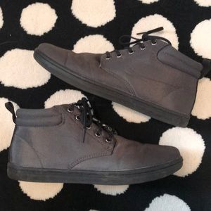 Dr. Martens grey canvas boots